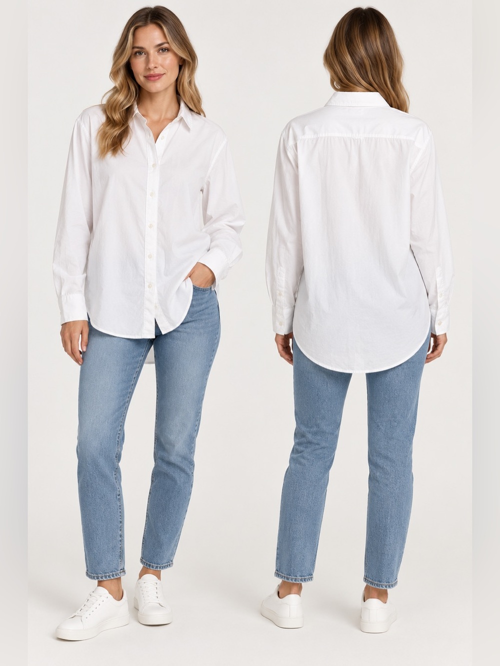 Abercrombie & Fitch White Oversized Button Down Shirt Women’s Small